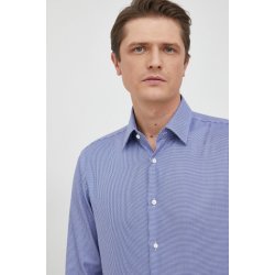 Boss bavlněné tričko slim s klasickým límcem 50484395 modrá