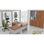 NABYTEK-DESIGNOVY.CZ - ZE 1.18 19 Sestava kancelářského nábytku Komfort 1.18 ořech/šedá – Zboží Dáma