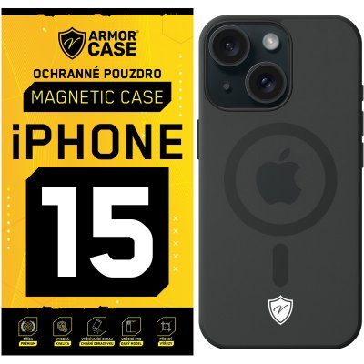 ArmorCase Ochranné zadní pouzdro Magnetic Case pro iPhone 15 Barva: Černá – Zboží Mobilmania