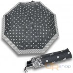 Doppler Mini Fiber Black & White deštník dámský skládací odlehčený s bordurou černý – Sleviste.cz