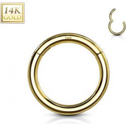 Šperky4U zlatý piercing segment kruh ZL01262-YG-1208