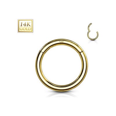 Šperky4U zlatý piercing segment kruh ZL01262-YG-1010