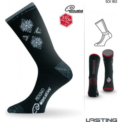 Lasting Lyžařské merino ponožky Sck černé – Zboží Mobilmania