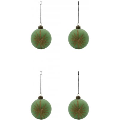 House Doctor Skleněné vánoční ozdoby Mint set 4 ks zelená barva sklo – Hledejceny.cz