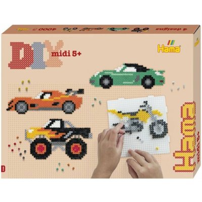 Hama koralky Hama Velká dárková sada Vozidla midi – Sleviste.cz