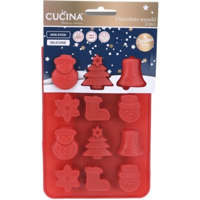 La Cucina Forma na čokoládu, forma na pralinky, vánoční motivy, silikon červená – Zboží Dáma