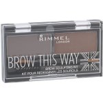 Rimmel London Brow This Way paletka pro úpravu obočí 002 medium brown 2,4 g – Zboží Dáma Rimmel London Brow This Way paletka pro úpravu obočí 002 medium brown 2,4 g – Zboží Dáma