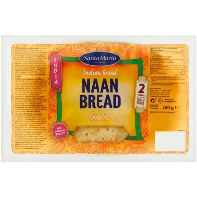 Santa Maria Naan chleby s česnekovou příchutí 2 ks 260 g