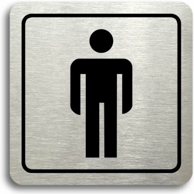 Accept Piktogram "WC muži" (80 × 80 mm) (stříbrná tabulka - černý tisk) – Hledejceny.cz