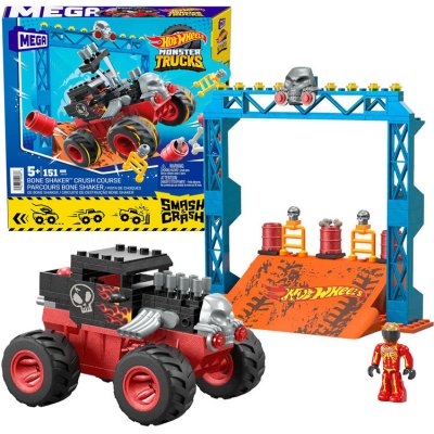 mamido Hot Wheels Monster truck kaskadérské kostky 151 dílů auto + rampa ZA5996 – Zboží Dáma