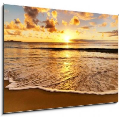 Obraz 1D - 100 x 70 cm - beautiful sunset on the beach krásný západ slunce na pláži – Zboží Mobilmania