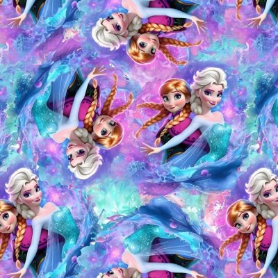 Teplákovina digital - Frozen Anna a Elsa Galaxy - Fialová – Hledejceny.cz