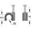 Hřebík 262306 Příchytka s hřebíčkem ISO pro kulaté kabely 22 mm, světle šedá, Haupa