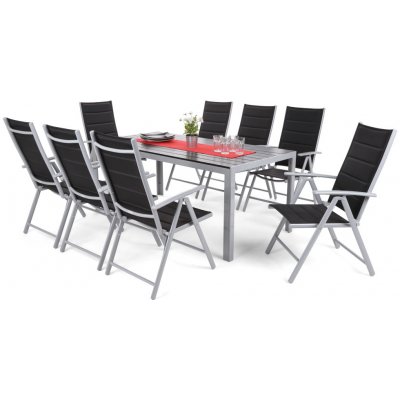 Home&Garden Zahradní sestava Ibiza 185 cm Silver / Black 8+1 – Hledejceny.cz
