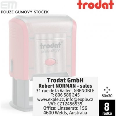 Trodat 4929 [ 50 x 30 mm pouze gumový štoček – Zboží Živě