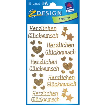 Z DESIGN Zlaté lepící nápisy Herzlichen Glückwunsch 55490