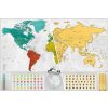 Nástěnné mapy Giftio Stírací Mapa Světa Deluxe Blanc - Zlatá