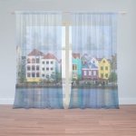 Sablio Záclony Domky u moře: 2ks 150x250cm – Hledejceny.cz
