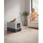 Feandrea Kočičí toaleta s výsuvným zásobníkem 42,5 x 54,3 x 37,8 cm – Zboží Dáma