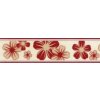 Bordura na zeď Impol Trade Samolepící bordura květy červeno-hnědé 50034 5m x 5cm