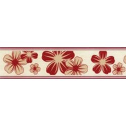 Impol Trade Samolepící bordura květy červeno-hnědé 50034 5m x 5cm