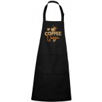 Dobrý Triko Zástěra s potiskem Coffee queen Černá – Hledejceny.cz
