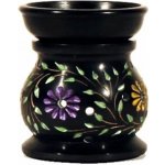 Mani Bhadra aroma lampa mastek Květiny černá 10 x 8 cm – Sleviste.cz