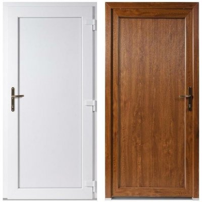 OknaDvereNaMiru.cz Vchodové plastové dveře Emily plné zlatý dub / bílá pravé otevírání dovnitř 98 x 198 cm – Hledejceny.cz