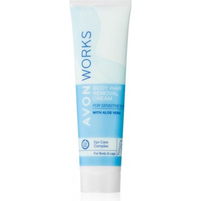 Avon Works depilační krém na tělo pro citlivou pokožku s aloe vera 100 ml – Zboží Mobilmania