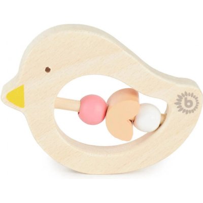 Bieco dřevěné kousátko s růžovými korálky ptáček – Zbozi.Blesk.cz