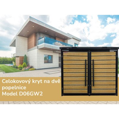 Scorpion elektro Přístřešek na 2 popelnice D06GW2 antracit hnědý – Zboží Dáma