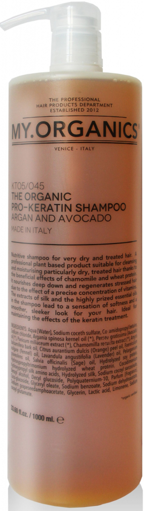 The Organic Pro-Keratin Shampoo Argan And Avocado 1000 ml