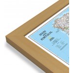 National Geographic Španělsko, Portugalsko - nástěnná mapa Classic 85 x 55 cm Varianta: mapa v dřevěném rámu, Provedení: Pegi jádro ořechu – Zboží Dáma