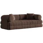 Cosmopolitan Design Hnědá sametová rozkládací pohovka Kemi 206 cm – Zboží Mobilmania
