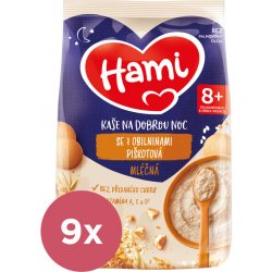 Hami Kaše mléčná se 7 obilninami piškotová na dobrou noc 9 x 210 g