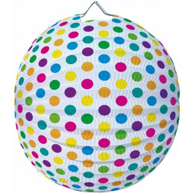 Lampion 25cm kulatý barevný puntík – Hledejceny.cz