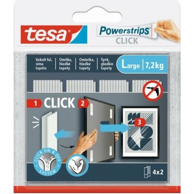 Tesa tesa® Samolepicí proužky se suchým zipem Powerstrips CLICK 4 x 2 L (77722-00003-00) – Hledejceny.cz