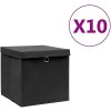 Úložný box Shumee Úložné boxy s víky 10 ks 28 x 28 x 28 cm černé