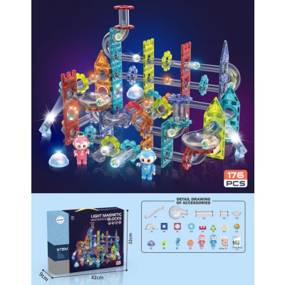 Mamido svítící kuličková dráha 176 ks XL – Zboží Dáma