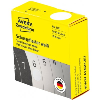 Avery Zweckform 3521 Záslepky na terče 19 mm 1.000 ks bílé – Sleviste.cz