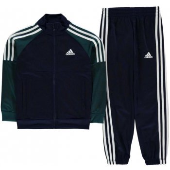 Adidas Tiberio Closed Hem Tracksuit Junior Boys Navy Green Wht