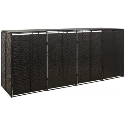 vidaXL Poly ratan 274 x 80 x 117 cm černý – Zboží Dáma