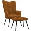 Křeslo vidaXL 328092 relaxační se stoličkou hnědé samet