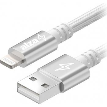 AlzaPower APW-CBMFI18902S AluCore USB-A to Lightning MFi, 2m, stříbrný