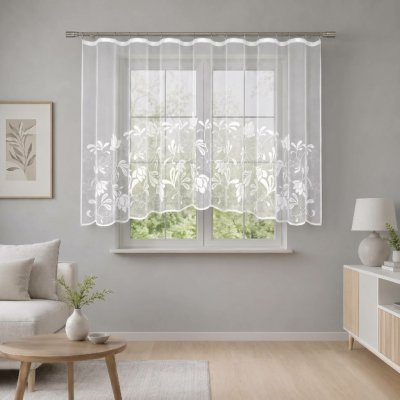 Dekorační žakárová záclona s řasící páskou RIAN 160 bílá 300x160 cm MyBestHome – Hledejceny.cz