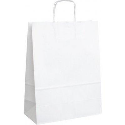Taška papírová bílá kroucené ucho 260 x 340 x 120 mm – Hledejceny.cz
