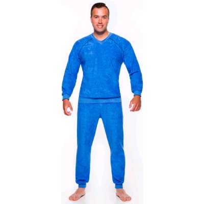 Bonastyl Arnold pánské pyžamo dlouhé froté stř.modré – Hledejceny.cz