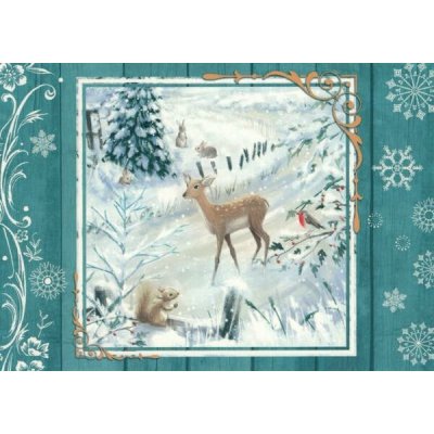 Pohlednice Vánoční lesní zvířátka – Zboží Mobilmania