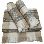 Eurofirany přehoz na postel tkaný béžová kostkovaný 170 x 205 cm – Hledejceny.cz