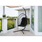 Garden Line Závěsné zahradní křeslo Eris černé + polštář – Hledejceny.cz